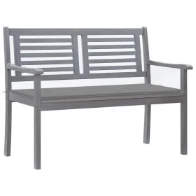 Garden bench 2 seats made of gray eucalyptus wood and cushion 120 cm by , garden benches - Ref: Foro24-3061024, Price: 184,20...