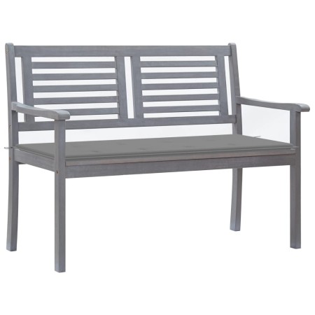 Banco de jardín 2 plazas madera eucalipto gris y cojín 120 cm de , Bancos de jardín - Ref: Foro24-3061024, Precio: 187,51 €, ...