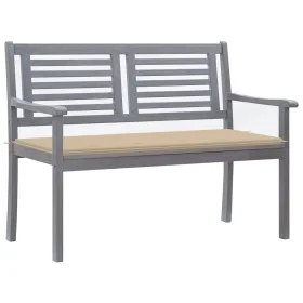 Banco de jardín 2 plazas madera eucalipto gris y cojín 120 cm de , Bancos de jardín - Ref: Foro24-3061026, Precio: 187,82 €, ...