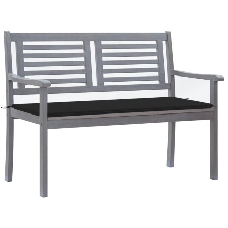 Banco de jardín 2 plazas madera eucalipto gris y cojín 120 cm de , Bancos de jardín - Ref: Foro24-3061030, Precio: 191,25 €, ...