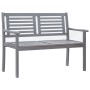 Banco de jardín 2 plazas madera eucalipto gris y cojín 120 cm de , Bancos de jardín - Ref: Foro24-3061030, Precio: 191,25 €, ...