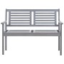 Banco de jardín 2 plazas madera eucalipto gris y cojín 120 cm de , Bancos de jardín - Ref: Foro24-3061030, Precio: 191,25 €, ...