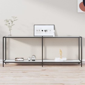 Mesa consola vidrio templado blanco 200x35x75,5 cm de , Mesas auxiliares - Ref: Foro24-331708, Precio: 96,99 €, Descuento: %