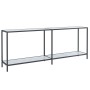 Mesa consola vidrio templado blanco 200x35x75,5 cm de , Mesas auxiliares - Ref: Foro24-331708, Precio: 96,99 €, Descuento: %