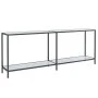White tempered glass console table 200x35x75.5 cm by , Side tables - Ref: Foro24-331708, Price: 87,45 €, Discount: %