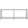 White tempered glass console table 200x35x75.5 cm by , Side tables - Ref: Foro24-331708, Price: 87,45 €, Discount: %