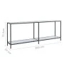 White tempered glass console table 200x35x75.5 cm by , Side tables - Ref: Foro24-331708, Price: 87,45 €, Discount: %