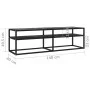 Mueble de TV vidrio templado color mármol negro 140x40x40,5 cm de , Muebles TV - Ref: Foro24-331717, Precio: 85,81 €, Descuen...