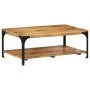 Mesa de centro con 2 alturas acero y madera mango 100x55x38 cm de , Mesas de centro - Ref: Foro24-352019, Precio: 111,82 €, D...
