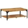 Mesa de centro con 2 alturas acero y madera mango 100x55x38 cm de , Mesas de centro - Ref: Foro24-352019, Precio: 111,82 €, D...