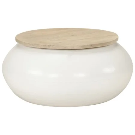 Mesa de centro de madera maciza de mango blanca 51x51x27 cm de , Mesas de centro - Ref: Foro24-352052, Precio: 166,28 €, Desc...