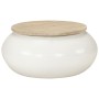 Mesa de centro de madera maciza de mango blanca 51x51x27 cm de , Mesas de centro - Ref: Foro24-352052, Precio: 169,04 €, Desc...