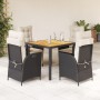 Set de muebles jardín 5 pzas con cojines ratán sintético negro de , Conjuntos de jardín - Ref: Foro24-3213087, Precio: 565,02...