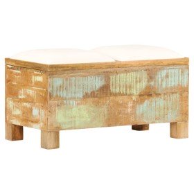 Banco de almacenamiento de madera reciclada maciza 80x40x40 cm en Bancos para recibidores y almacenamiento | Comprar online en F