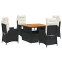 Set de muebles jardín 5 pzas con cojines ratán sintético negro de , Conjuntos de jardín - Ref: Foro24-3277437, Precio: 591,84...
