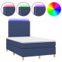 Cama box spring con colchón y luces LED tela azul 120x190 cm de , Camas y somieres - Ref: Foro24-3270245, Precio: 381,73 €, D...