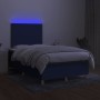 Cama box spring con colchón y luces LED tela azul 120x190 cm de , Camas y somieres - Ref: Foro24-3270245, Precio: 381,73 €, D...