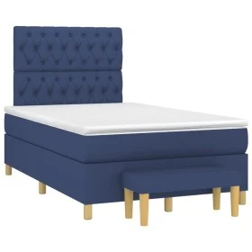 Cama box spring con colchón tela azul 120x190 cm de , Camas y somieres - Ref: Foro24-3270431, Precio: 437,00 €, Descuento: %