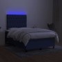 Cama box spring con colchón y luces LED tela azul 120x190 cm de , Camas y somieres - Ref: Foro24-3270224, Precio: 403,91 €, D...
