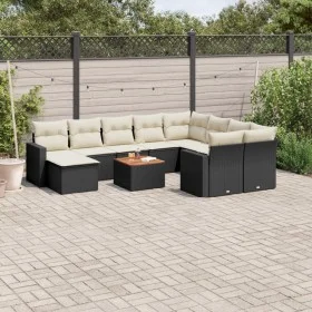 Set de sofás de jardín 11 pzas y cojines ratán sintético negro de , Conjuntos de jardín - Ref: Foro24-3256742, Precio: 633,79...