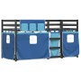 Litera con cortinas madera maciza de pino azul 90x200 cm de , Camas y somieres - Ref: Foro24-3283869, Precio: 236,33 €, Descu...
