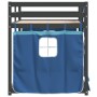 Litera con cortinas madera maciza de pino azul 90x200 cm de , Camas y somieres - Ref: Foro24-3283869, Precio: 236,33 €, Descu...