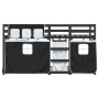 Litera con cortinas madera maciza pino blanco y negro 90x190 cm de , Camas y somieres - Ref: Foro24-3283883, Precio: 218,91 €...