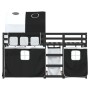 Litera con cortinas madera maciza pino blanco y negro 90x190 cm de , Camas y somieres - Ref: Foro24-3283973, Precio: 232,61 €...