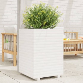 Jardinera madera maciza de pino blanco 50x50x72 cm de , Maceteros y jardineras - Ref: Foro24-3282610, Precio: 186,47 €, Descu...