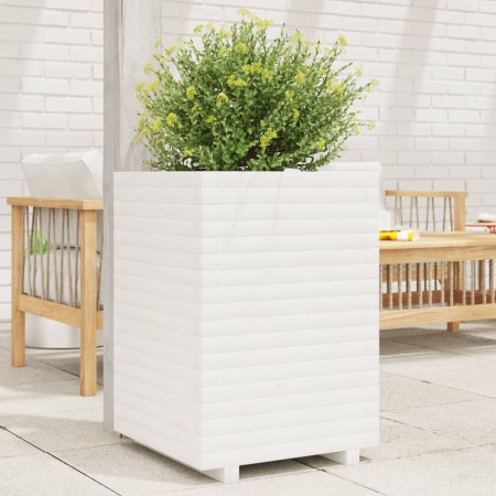 Jardinera madera maciza de pino blanco 50x50x72 cm de , Maceteros y jardineras - Ref: Foro24-3282610, Precio: 186,47 €, Descu...