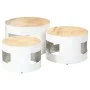 High bar tables in drum shape, set of 3, made of solid rough mango wood. by , Side tables - Ref: Foro24-358934, Price: 131,51...