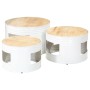Mesas altas de bar forma tambor 3uds madera maciza mango rugosa de , Mesas auxiliares - Ref: Foro24-358934, Precio: 132,69 €,...