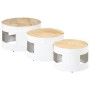 Mesas altas de bar forma tambor 3uds madera maciza mango rugosa de , Mesas auxiliares - Ref: Foro24-358934, Precio: 132,69 €,...