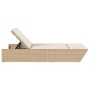 Tumbona doble con cojines ratán sintético beige de , Tumbonas - Ref: Foro24-368183, Precio: 285,57 €, Descuento: %