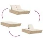 Tumbona doble con cojines ratán sintético beige de , Tumbonas - Ref: Foro24-368183, Precio: 298,29 €, Descuento: %