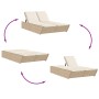 Tumbona doble con cojines ratán sintético beige de , Tumbonas - Ref: Foro24-368183, Precio: 285,57 €, Descuento: %