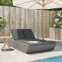 Double sun lounger with gray synthetic rattan cushions by , Loungers - Ref: Foro24-368181, Price: 298,29 €, Discount: %
