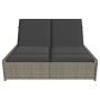 Tumbona doble con cojines ratán sintético gris de , Tumbonas - Ref: Foro24-368181, Precio: 285,63 €, Descuento: %