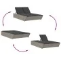 Double sun lounger with gray synthetic rattan cushions by , Loungers - Ref: Foro24-368181, Price: 298,29 €, Discount: %