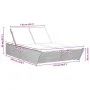 Double sun lounger with gray synthetic rattan cushions by , Loungers - Ref: Foro24-368181, Price: 298,29 €, Discount: %