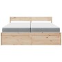 Cama con cajones y colchón madera pino marrón cera 200x200 cm de , Camas y somieres - Ref: Foro24-3281886, Precio: 678,74 €, ...