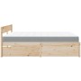 Cama con cajones y colchón madera pino marrón cera 200x200 cm de , Camas y somieres - Ref: Foro24-3281886, Precio: 678,74 €, ...