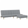 Sofá cama de 2 plazas con taburete tela gris claro de , Sofás - Ref: Foro24-3258138, Precio: 304,92 €, Descuento: %