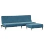 Sofá cama de 2 plazas con taburete terciopelo azul de , Sofás - Ref: Foro24-3258144, Precio: 325,51 €, Descuento: %