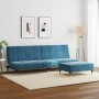 Sofá cama de 2 plazas con taburete terciopelo azul de , Sofás - Ref: Foro24-3258144, Precio: 330,97 €, Descuento: %