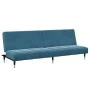 Sofá cama de 2 plazas con taburete terciopelo azul de , Sofás - Ref: Foro24-3258144, Precio: 325,51 €, Descuento: %