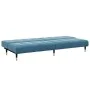 Sofá cama de 2 plazas con taburete terciopelo azul de , Sofás - Ref: Foro24-3258144, Precio: 325,51 €, Descuento: %