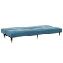 Sofá cama de 2 plazas con taburete terciopelo azul de , Sofás - Ref: Foro24-3258144, Precio: 330,97 €, Descuento: %