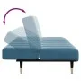 Sofá cama de 2 plazas con taburete terciopelo azul de , Sofás - Ref: Foro24-3258144, Precio: 325,51 €, Descuento: %