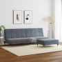 Sofá cama de 2 plazas con taburete terciopelo gris oscuro de , Sofás - Ref: Foro24-3258146, Precio: 336,30 €, Descuento: %